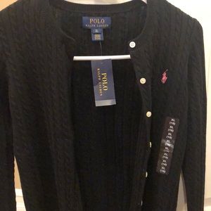 Polo Ralph Lauren Girls Black Cable Knit Cardigan